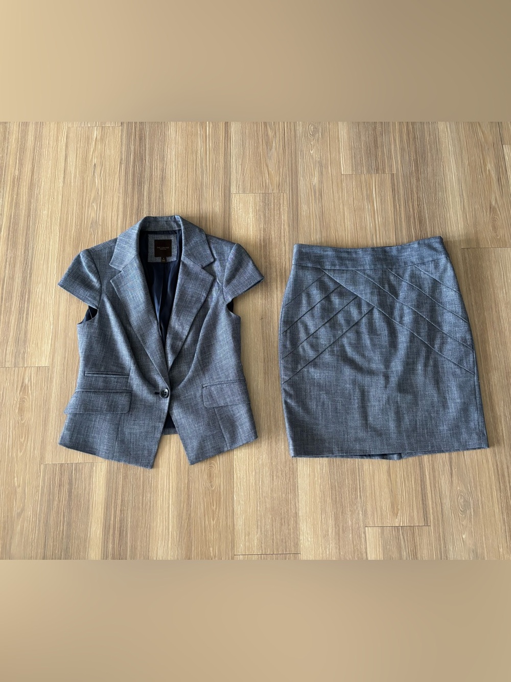Y2K The Limited Skirt Suit Jacket Skirt Set Blue Womens M, 6 Office Classic 90s